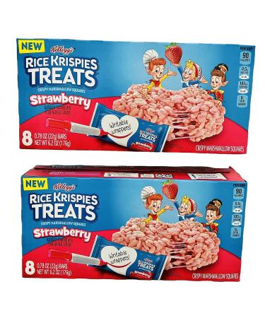 Strawberry Rice Krispies Treats Marshmallow Bars - 16 Bars (2 Boxes), Writable Wrapper - Shop Now! - Buy Online on GoSupps.com