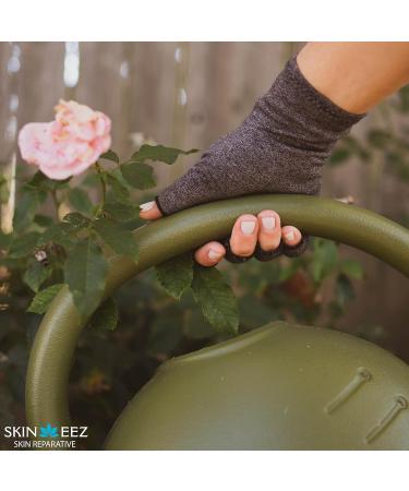 Skineez Compression Gloves - Medical Grade Fingerless Design for Arthritis Carpal Tunnel & Tendonitis Relief Moisturizing Benefits One Size Gray - International Shipping Available - Buy Online on GoSupps.com