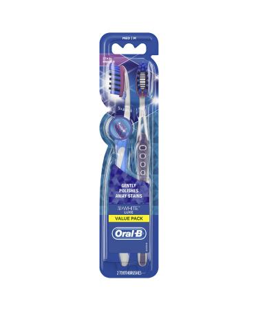 Oral-B 3D White Luxe Toothbrush Medium Bristles 2 Toothbrushes