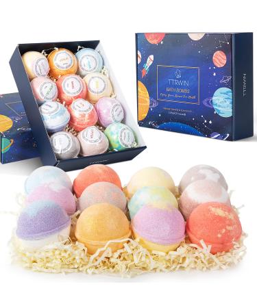 TTRwin Bath Bombs  Bath Bombs Gift Set  12 Pcs Natural & Organic Bubble Bath Bombs  Ideal Gift for Women  Kids on Christmas  Birthday  Valentine's Day