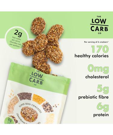 The Low Carb Co Super Seed Crackers Gluten Free and Keto Friendly Healthy Snacks Vegan Zero Sugar Paleo and Diabetic Friendly Nut Free High Protein Crackers with Fibre - Cracked Black Pepper 101g (Pack of 3) - Buy Online on GoSupps.com