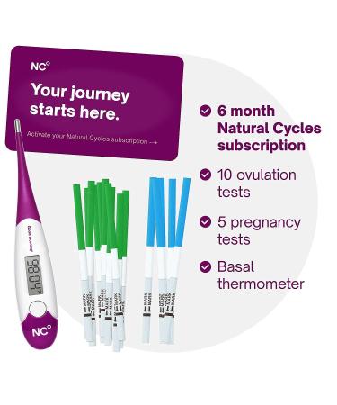 Natural Cycles Plan a Pregnancy Kit - 6 Month Subscription with Basal Thermometer | Ovulation + Pregnancy Tests | BBT Fertility Tracker (iOS & Android Compatible) - Buy Online on GoSupps.com