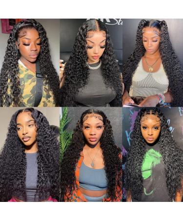 Recomtic Water Wave 4x4 Lace Closure Wig 22inch, 150% Density Curly Human Hair Wig for Black Women - Pre Plucked, Glueless, Wear and Go - Buy Online on GoSupps.com