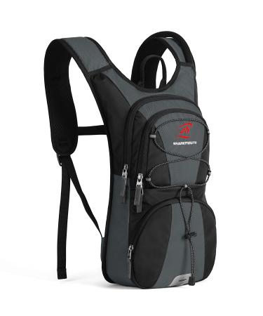 SHARKMOUTH FLYHIKER Hiking Hydration Backpack Pack with 2.5L BPA Free Water Bladder, Lightweight and Comfortable for Short Day Hikes, Day Trips and Trails Dark Grey