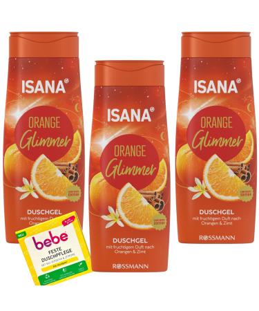 ISANA shower gel Orange Glica + 1 Bebe solid shower care 3 x 300 ml fruity scent of orange and cinnamon