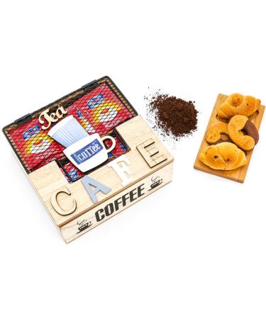 Gruppo Maruccia - Wooden Tea and Herbal Tea Box - Kitchen Container for Sugar and Tea Bags - Buy Online on GoSupps.com