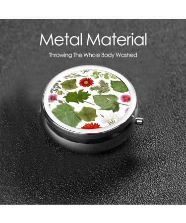 Tropical Flower Parrot Printed Mini Round Pill Box | 3 Compartment Travel Pill Organizer | Portable Medicine Case for Home & Office - Buy Online on GoSupps.com