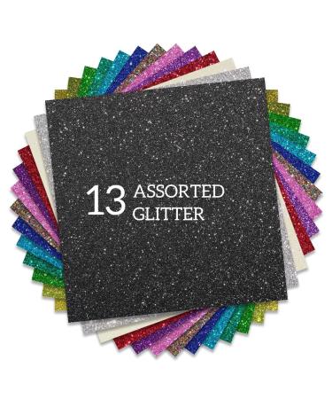 FANSGUAR Glitter HTV Heat Transfer Vinyl 12"x12" Bundle 13 Sheets Iron on Vinyl for T-Shirts Gifts Design(Assorted) Holiday Theme 12"12" - Buy Online on GoSupps.com