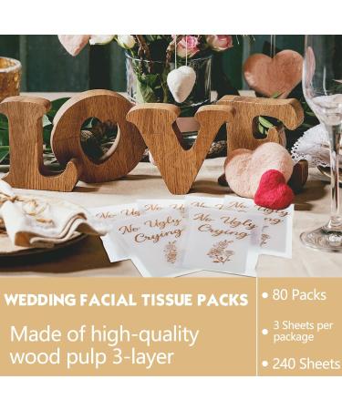 80 Pcs Wedding Tissues Packs for Guests - Bulk Individual Facial Tissues for Happy Tears - Romantic Style Welcome Bag Stuffers for Bride and Groom Mother - Buy Online on GoSupps.com