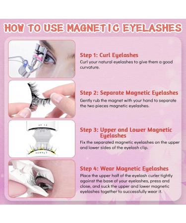 Magnetic Eyelashes Kaluofan False Eyelashes Magnetic Eyelashes with Applicator Magnetic Lashes No Glue Firmly Adheres Magnetic Eyelashes Natural Look Easy to Wear and Remove Look Attractive - Buy Online on GoSupps.com