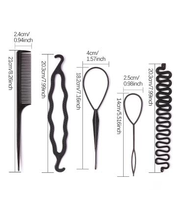 Topsy Hair Styling Tool Kit with Bun Maker, Combs, Braiding Tools - Ponytail Design & French Twist Styling - Buy Online on GoSupps.com