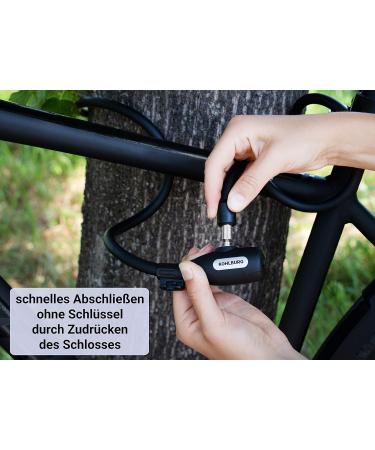 Kohlburg 200 cm Cable Lock - Keyless Bicycle & Stroller Lock with Bracket - Secure Spiral Lock with 3 Keys for International Shipping - Buy Online on GoSupps.com