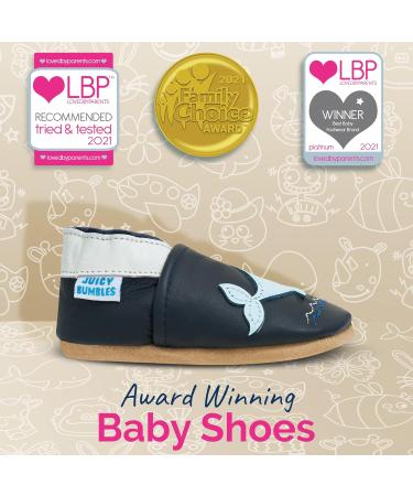 Soft Sole Baby Shoes for Boys and Girls | Leather Toddler Walking Shoes 18-24 Months - Blue Whale - Buy Online on GoSupps.com