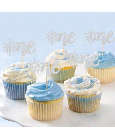 Ercadio 24 Pack Snowflake One Cupcake Toppers Silver Glitter Winter Snowflake 1st Cupcake Toppers Snowflake One Cupcake Picks for Baby Shower Christmas Theme Party Cake Decor Supplies D-one Silver - Buy Online on GoSupps.com