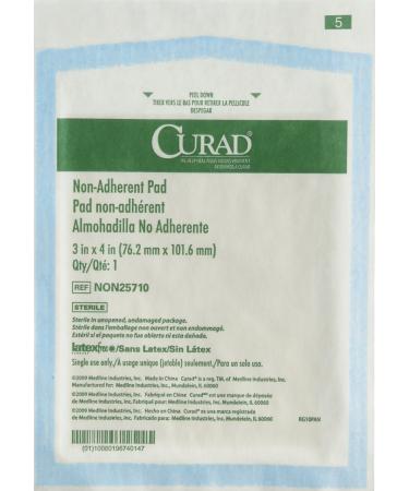 Curad Sterile Non-Adherent Pads (Pack of 100) for gentle wound dressing and absorption without sticking