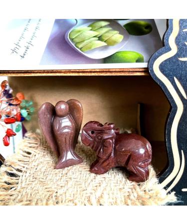 Xiannvxi 38mm Strawberry Quartz Guardian Angel Figure | Healing Crystal Statue | Reiki Gifts & Polished Stones - Buy Online on GoSupps.com