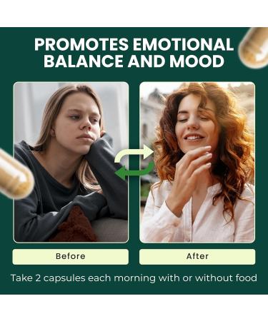 MoodLift Natural Mood Support Supplement - Dopamine & Adaptogen Blend with Mucuna Pruriens Shatavari Rhodiola Rosea & Matcha - Promotes Emotional Balance Focus & Stress Relief - 60 Capsules - Buy Online on GoSupps.com