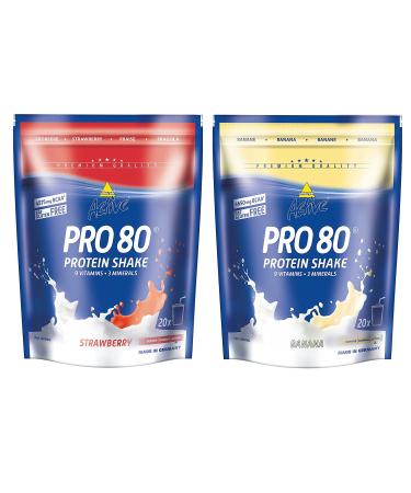 inkospor Inkospor Active Proteinshake Pro 80 Pack of 2 mixed sachets of 2 x 500g sachets Strawberry/Banana 1kg