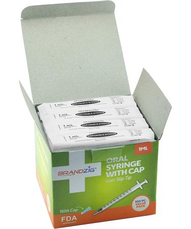 1ml Syringe with Cap (100 Pack) | Oral Dispenser for Infants & Pets - Buy Online on GoSupps.com