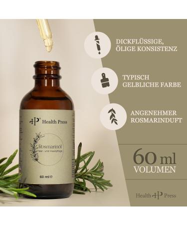 Health Press Huile de Romarin 60 ml Huile Naturelle pour Cuir Chevelu | Stimule la Croissance des Cheveux & R duit la Chute | Soin Capillaire & Peau Pour Tous Types de Cheveux - Buy Online on GoSupps.com