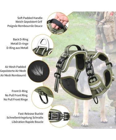Premium Heele Dog Crockery & Adjustable Harness for Large Dogs - Front & Back Clips Neck Release - Buy Online on GoSupps.com