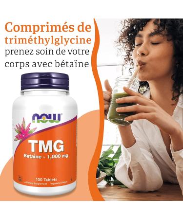 Now Foods TMG (Trimethylglycine) 1 000 mg 100 Vegan Tablets Lab Tested High Dose Betaine Gluten Free Soy Free Vegetarian - Buy Online on GoSupps.com