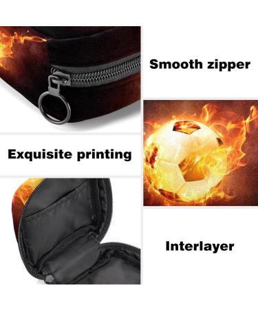 Cool Sport-Feuer-Fu ball Ladies Napkin Storage Bag | Portable Menstrual Pad & Cup Pocket with Zipper for Teenagers & Women - Buy Online on GoSupps.com