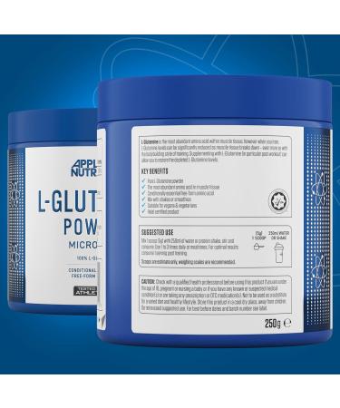 Applied Nutrition L Glutamine Powder - Amino Acid Muscle Strength & Recovery Boosts Immune System Unflavoured (250g - 50 Servings) 50 Servings (Pack of 1) - Buy Online on GoSupps.com