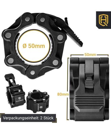 HQ Germany Dumbbell Lock 50mm | Magnetic Quick Release Clips for 50mm Barbells | 2-Piece Professional Set - Buy Online on GoSupps.com