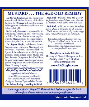 Dr. Singha's Mustard Bath - Therapeutic Bath Salts 2 oz | Relax & Revitalize - Buy Online on GoSupps.com