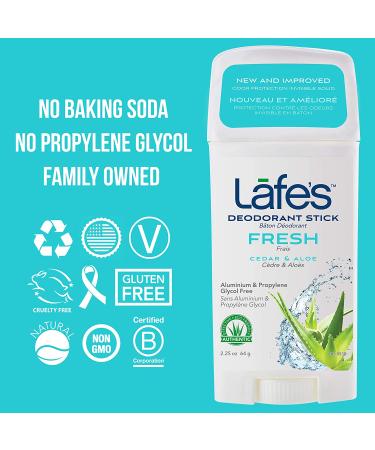 Lafe's Natural Aluminum-Free Deodorant Stick | 24-Hour Protection | Paraben & Baking Soda Free | Fresh Scent | 2.25oz - Buy Online on GoSupps.com