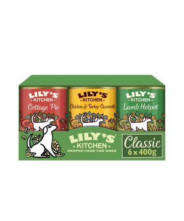 Lily's Kitchen Classic Dinner Dog Food Multipack (Pack of 6 x 400g).