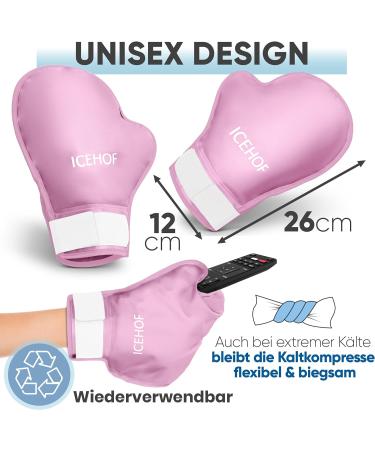 IceHOF Cooling Gloves - Gentle Fabric Gel Gloves for Chemo & Rheumatism Relief | Pink Ice Cooling Gloves for Hands & Fingers | 2-Pack - Buy Online on GoSupps.com