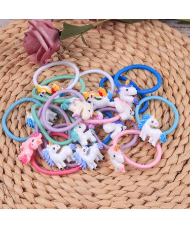 Unicorn Ponytail Holders for Toddler Girls - Pack of 16 Elastic Hair Ties for Kids - Buy Online on GoSupps.com