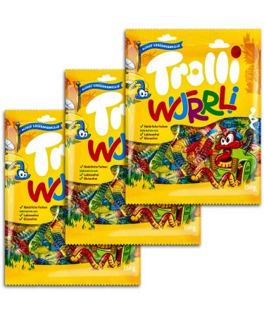 TopDeal Trolli Wurrli Pack of 3 x 150 g