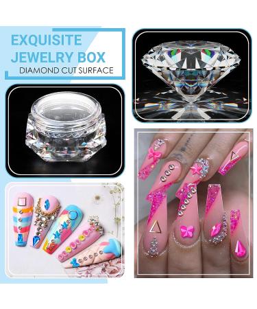 NEON 3D Nail Gem Set - 2500+ Pcs Luminous Charms for DIY Nails Art, Rhinestones for Nails with Bonus Tweezers - Iridescent Decorative Stones - Buy Online on GoSupps.com