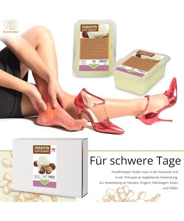 Kosmetex Wellness Paraffin Bath with Shea Butter - Relaxation Pool for Hands & Feet | Paraffin Wax Blocks (10x 500ml) - Ideal for Spa & Home Use - Buy Online on GoSupps.com