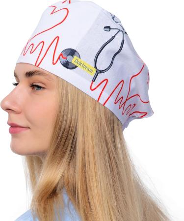 Print Scrub Caps for Nurses Doctors & EMTs | Stylish & Comfortable One Size Stethoscope Hat - Buy Online on GoSupps.com