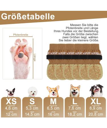 Expavloric Anti-Slip Dog Paw Protection | Adjustable Straps & Better Traction for Wooden Floors | Soft Elastic Fabric - Beige XS - Buy Online on GoSupps.com