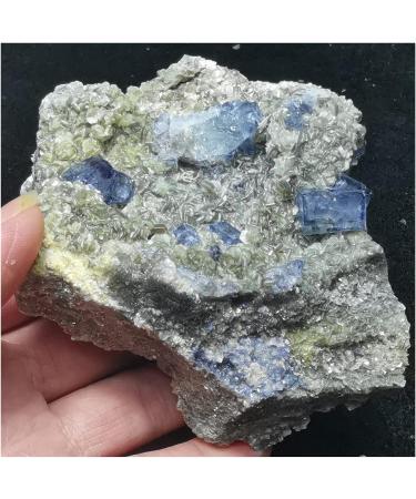 Room Decoration Natural Crystal Rough 47.8gRestoration of Quartz Gemstones from Yaogangxian Natural Purplish Blue Fluorite and mica intergrowth Minerals - Buy Online on GoSupps.com