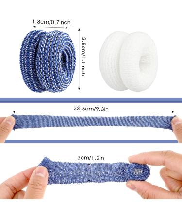 Finger Bandage Finger Roll Tubular Bandage Finger Cots Dressings - 40 Pcs, Blue & White - Protects Finger Tips from Sprains and Swelling - 9.3 * 1.2 Inch - Buy Online on GoSupps.com