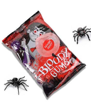 Becky's Bloody Halloween Chewing Gum Bag 152g - Strawberry Flavor Red Tongue Creepy Individually Wrapped Sweets for Halloween Parties & Treats - Buy Online on GoSupps.com