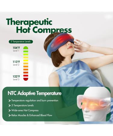 7C Eye Massager with Heat - 3D Compression Eye Care Device for Dark Circles & Puffiness - Magnetic Power Sleeping Mask (Blue - Buy Online on GoSupps.com
