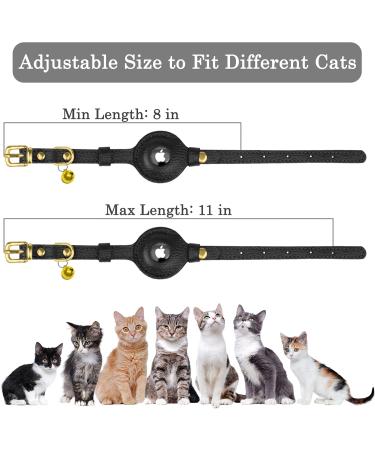 Oopsdoggy Leather Airtag Cat Collar with Bells - Durable GPS Pet Collar for Cats & Small Dogs (Black) - Buy Online on GoSupps.com