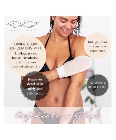 Seraphic Skincare Divine Glow Exfoliating Mitt - 2pcs | Vegan Dye-Free & Bleach-Free Korean Body Exfoliator for Self-Tan Removal & Keratosis Pilaris - Buy Online on GoSupps.com