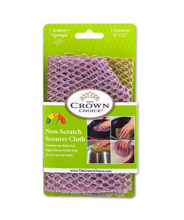 Heavy Duty Non Scratch Scouring Pads and Pot Scrubbers (2PCs) - Mesh Dish Cloth, Durable Netted Dish Scrubbers - No Odor Dishwashing, Pan Cleaner, Netted Dish Cloth, Scouring Cloth - Korea Made 2pcs Scourer (1pk of 2)