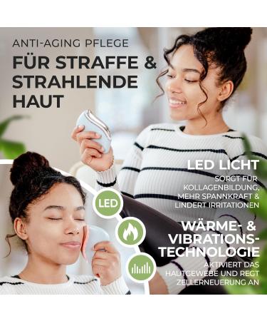 JVF Beauty Gua Sha Electric Facial Massage Device - Anti-Aging Face Lifting with Vibration Heat & Red Light LED - Perfect for Facial Care - White - Buy Online on GoSupps.com