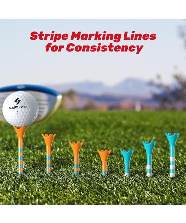 SAPLIZE Ultra Thick Plastic Golf Tees 50/100 Pack - 2-3/4 & 3-1/4 Inch for Stability and Durability - Reduce Friction - Includes 25pcs of Each Size - Buy Online on GoSupps.com