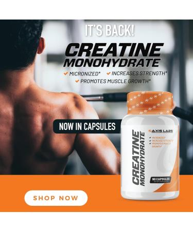 Axis Labs Micronized Creatine Monohydrate 90 Capsules - Boost Strength Promote Muscle Growth & Increase Size - International Shipping Available - Buy Online on GoSupps.com
